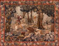A Framed Continental Needlepoint and Petit Point Tapestry