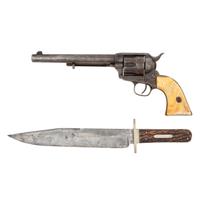 Colt Single Action Army Revolver with Sheffield IXL Bowie Knife and Period Cartridge Belt Rig