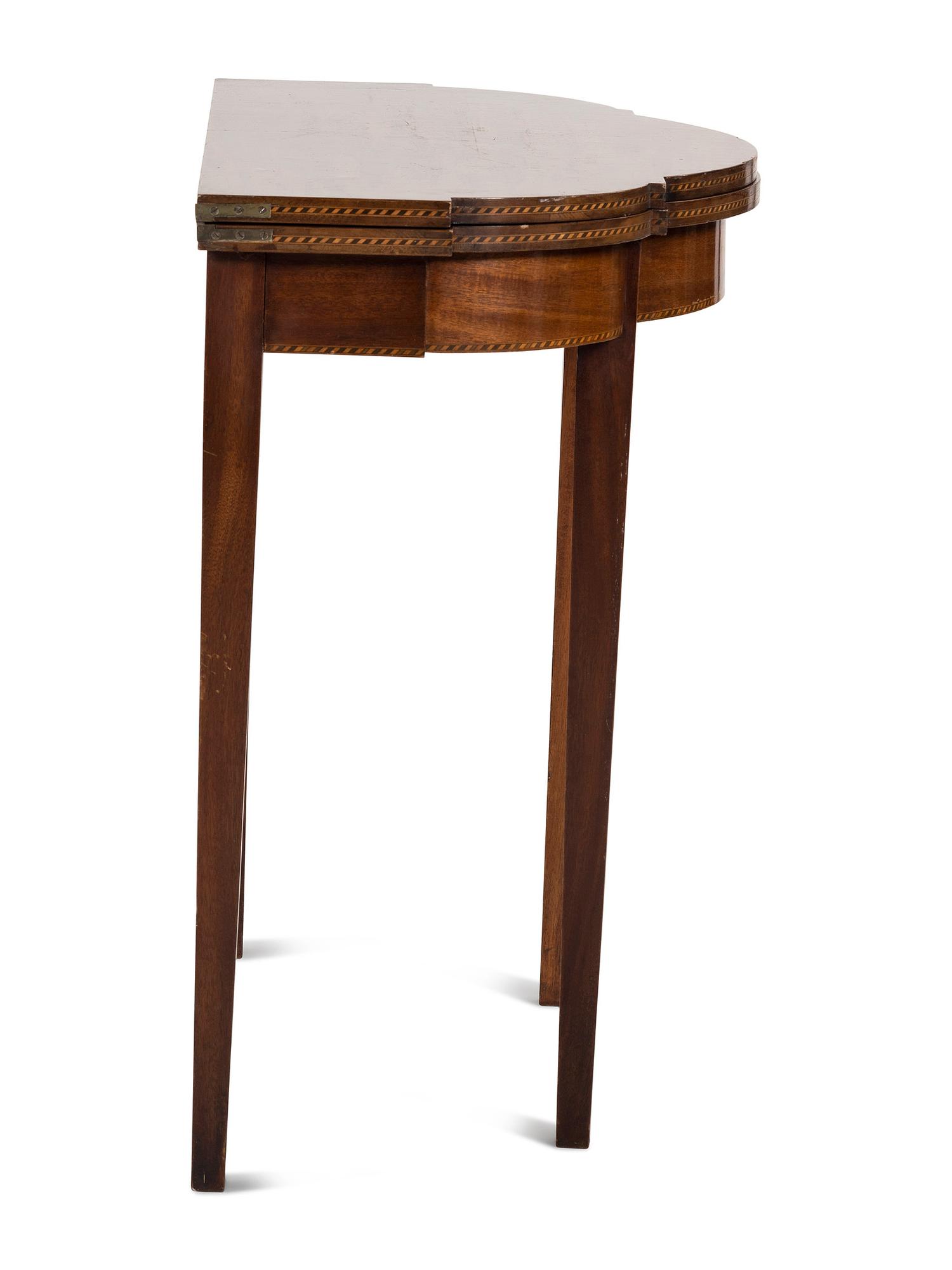 A Federal Inlaid Mahogany Shaped-Top Game Table