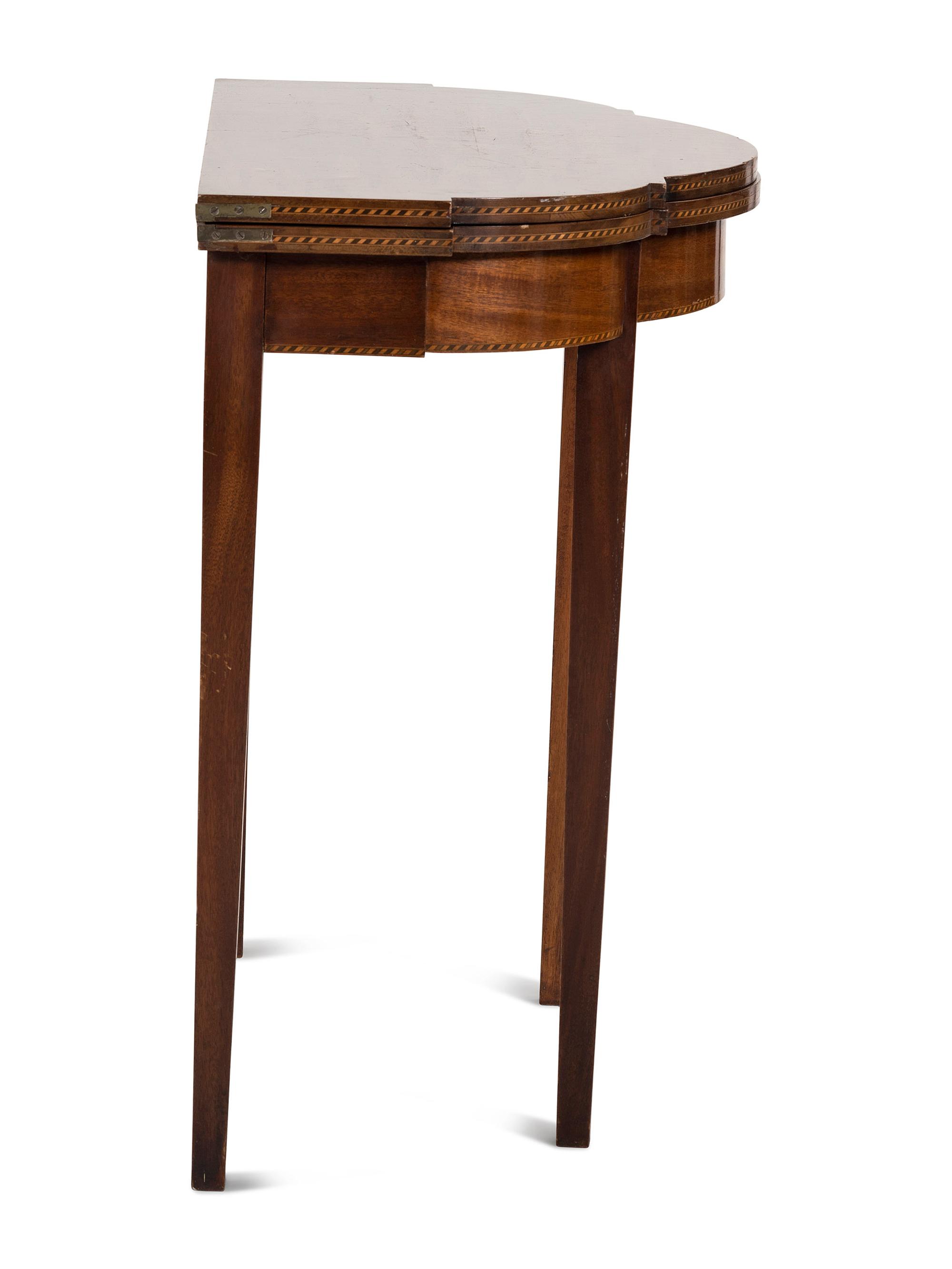 A Federal Inlaid Mahogany Shaped-Top Game Table