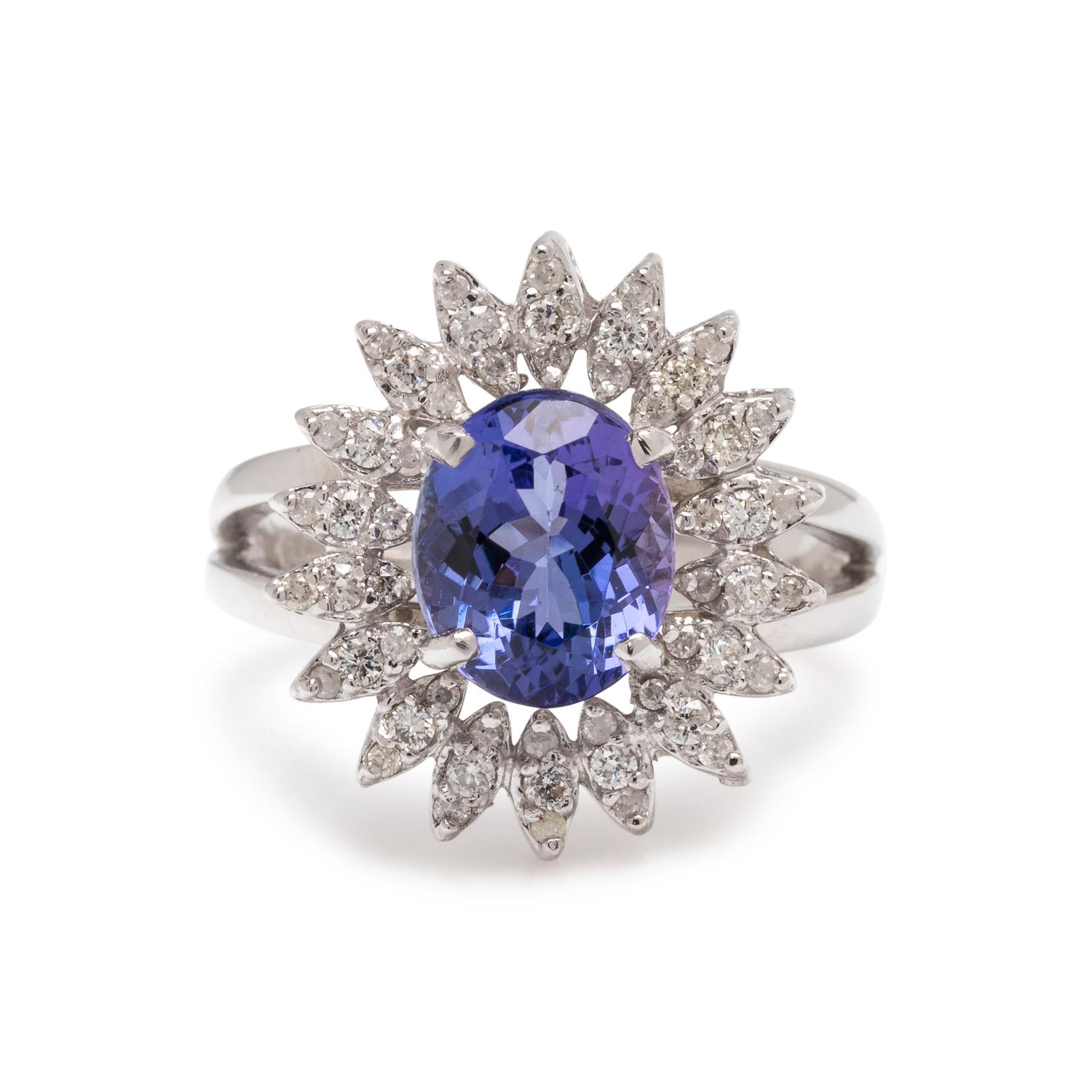 TANZANITE AND DIAMOND RING