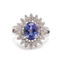 TANZANITE AND DIAMOND RING
