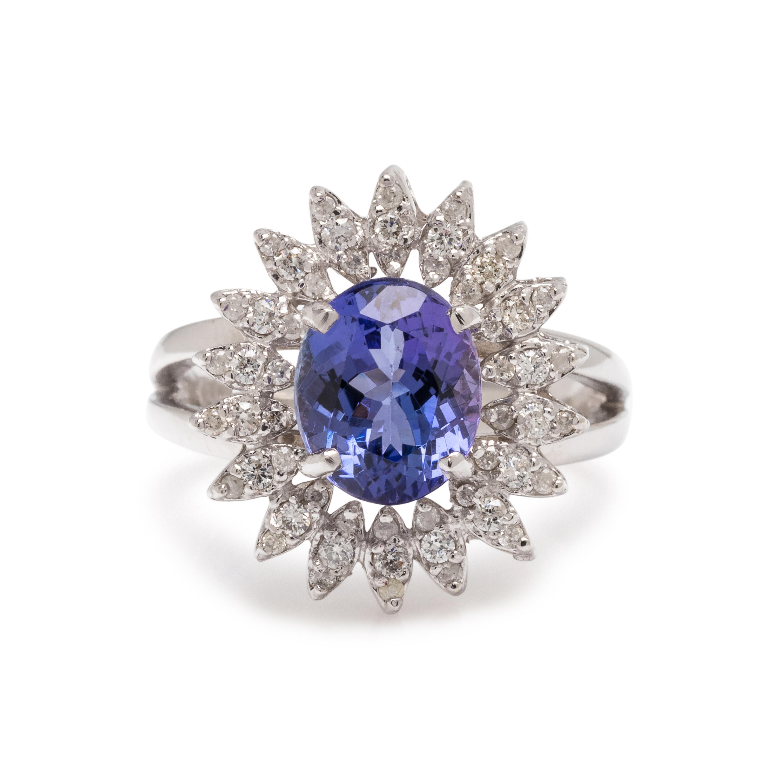 TANZANITE AND DIAMOND RING