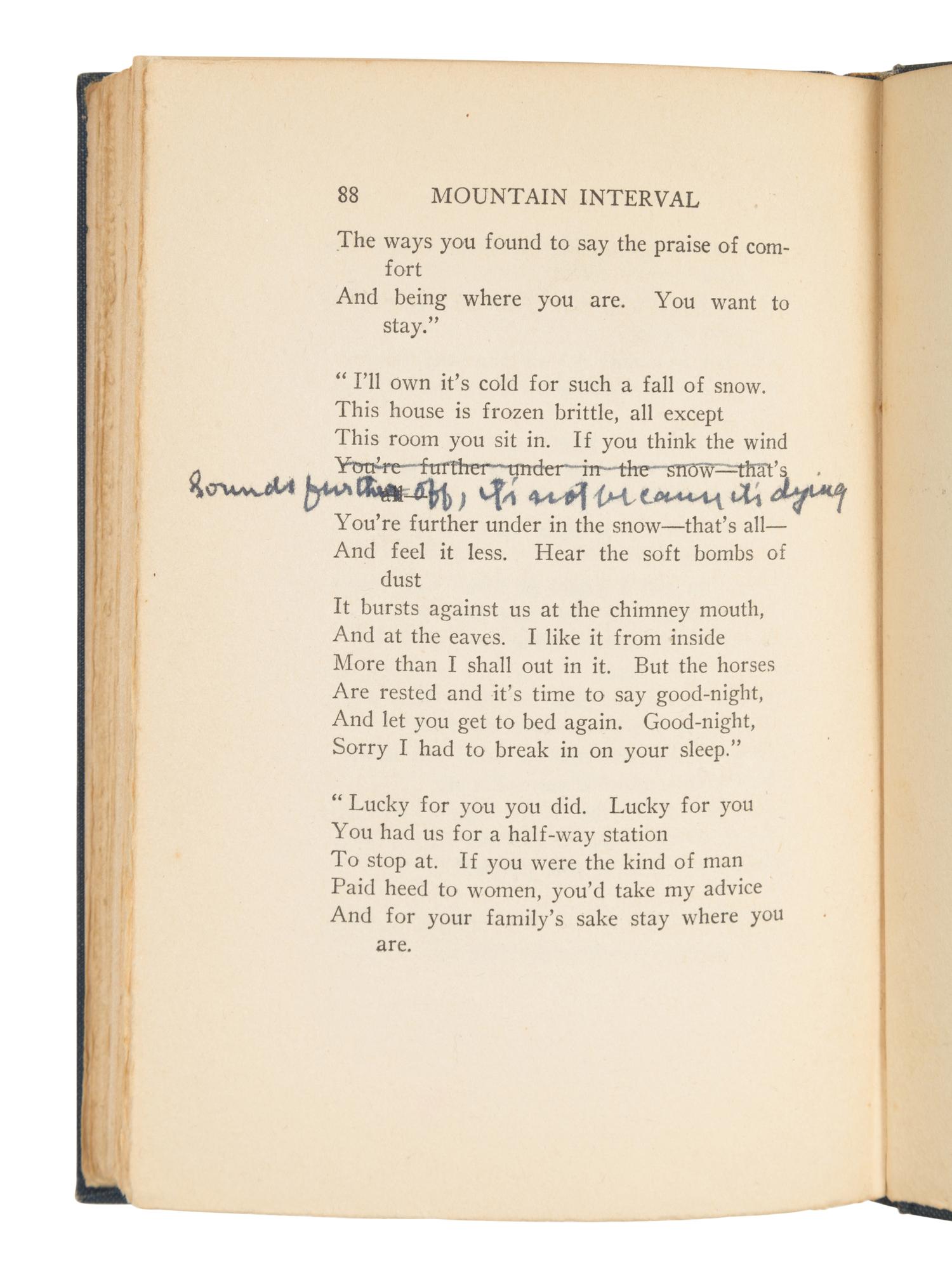 FROST, Robert (1874-1963). Mountain Interval. New York: Henry Holt & Company, 1916.