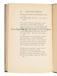FROST, Robert (1874-1963). Mountain Interval. New York: Henry Holt & Company, 1916.