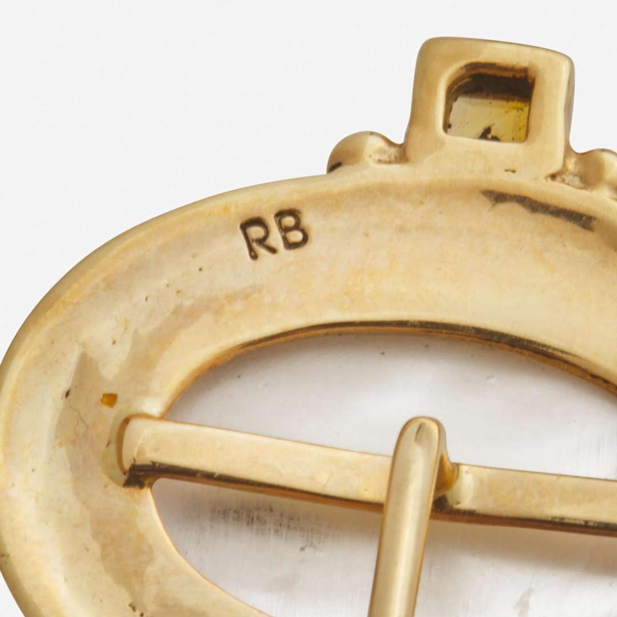 A Collection of Three 14K Yellow Gold Pins