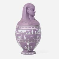 A Wedgwood Lilac Dip Jasperware Canopic Jar UK, mid-19th century