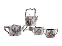 A Chinese Export Silver Assembled Tea Service