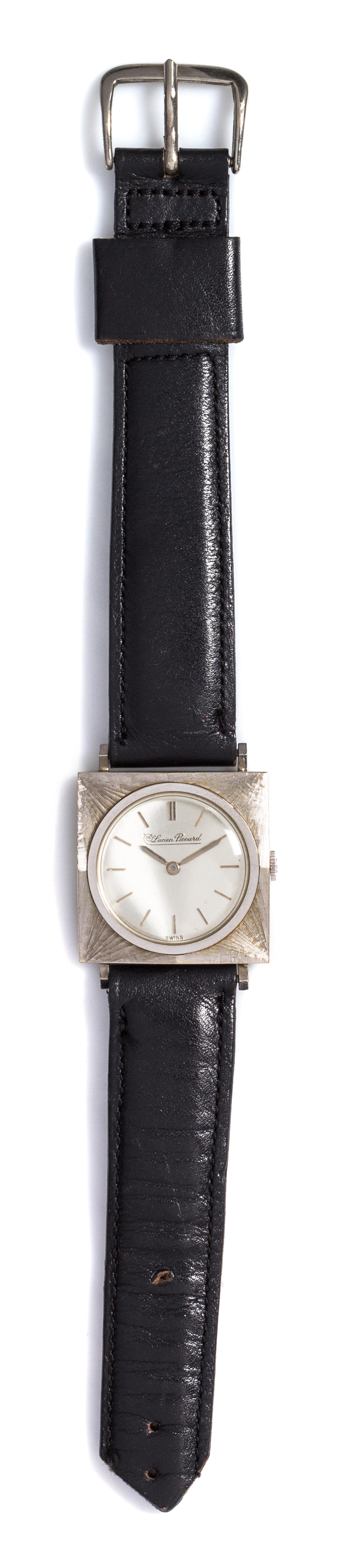 A 14 Karat White Gold Wristwatch, Lucien Piccard,