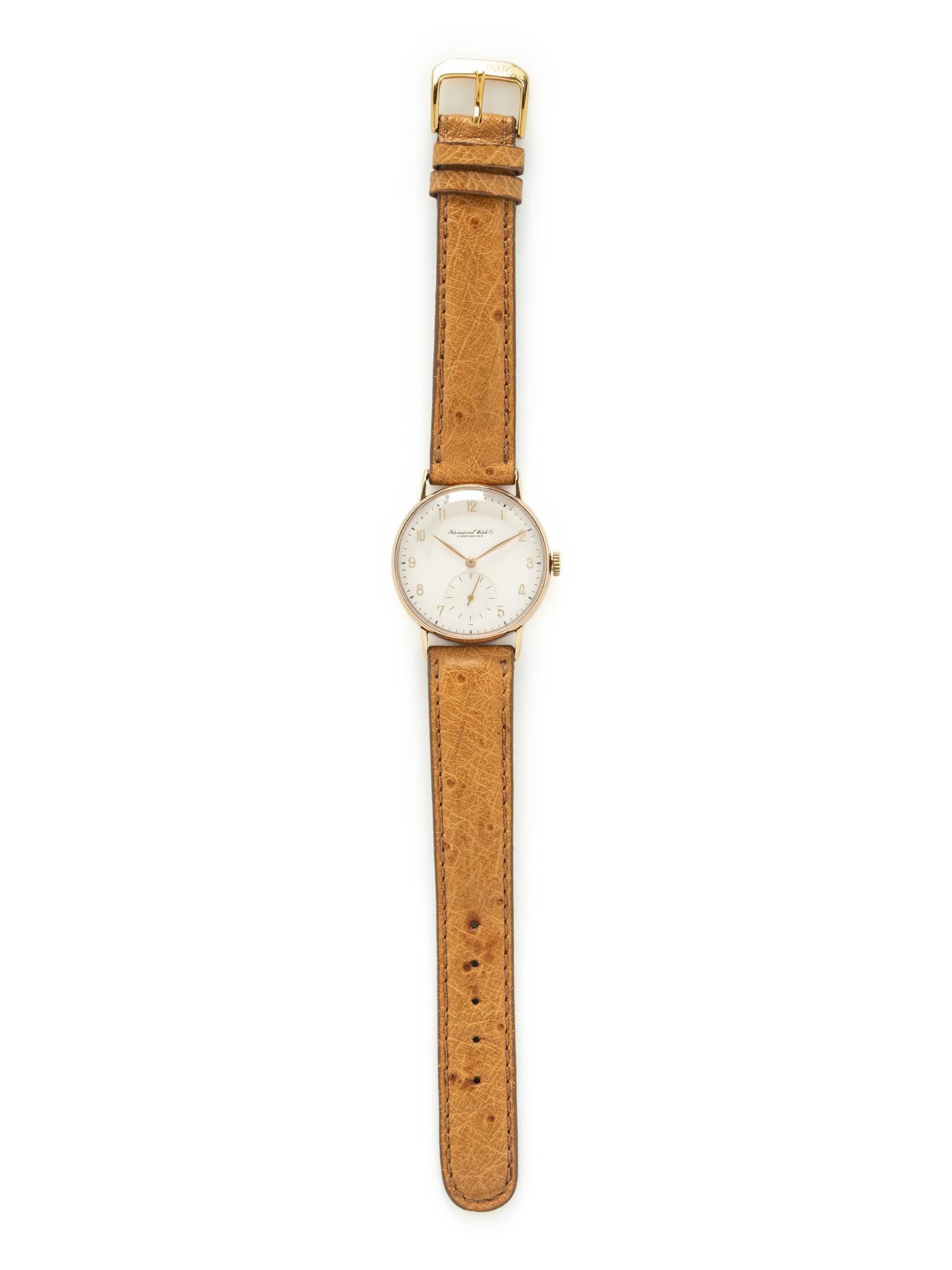 IWC, 14K YELLOW GOLD WATCH WITH IWC BUCKLE