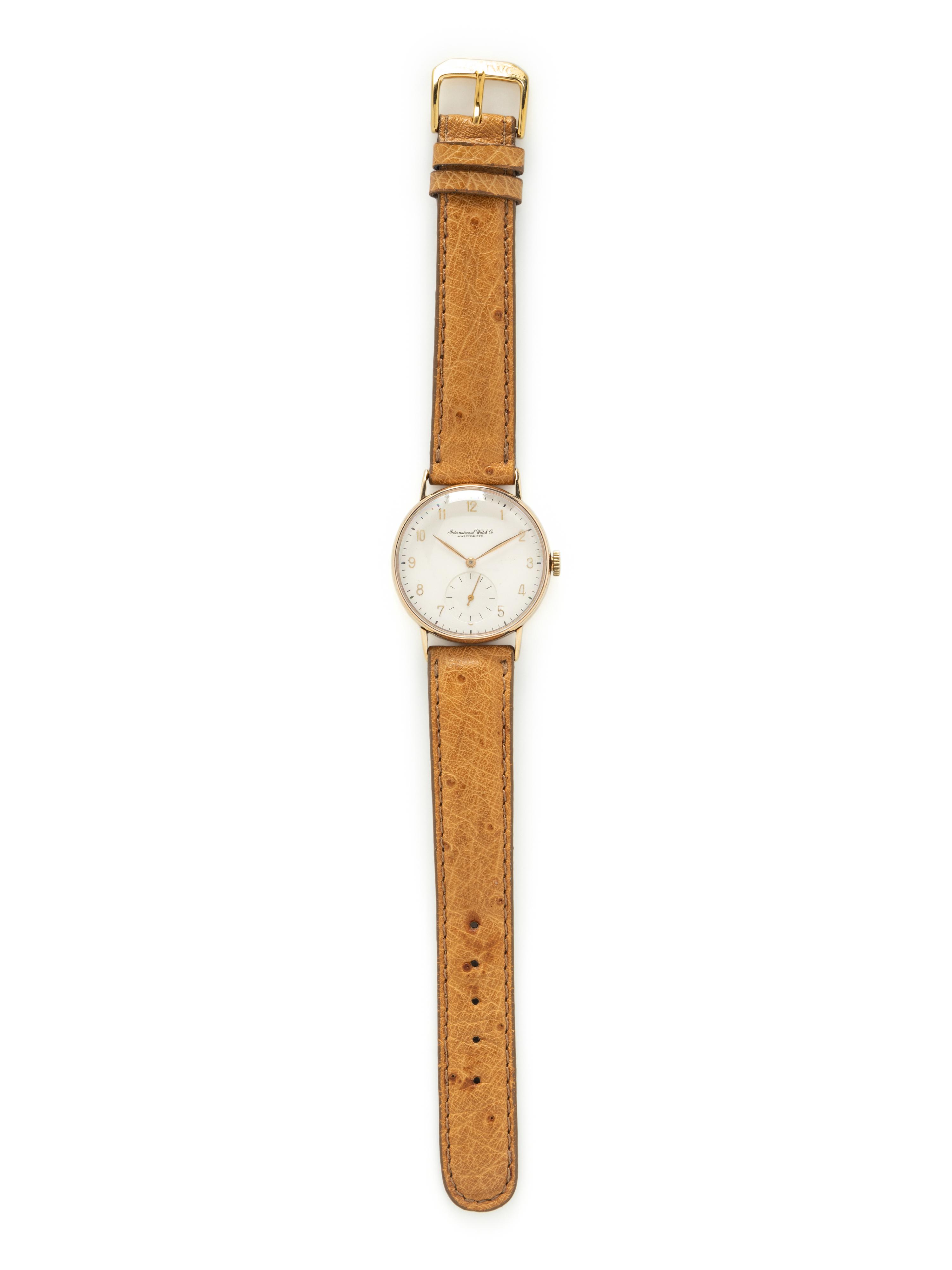 IWC, 14K YELLOW GOLD WATCH WITH IWC BUCKLE