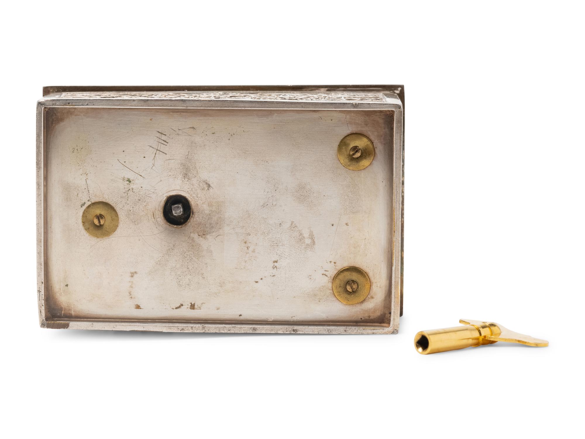 A German Silver Singing Bird Automaton Box