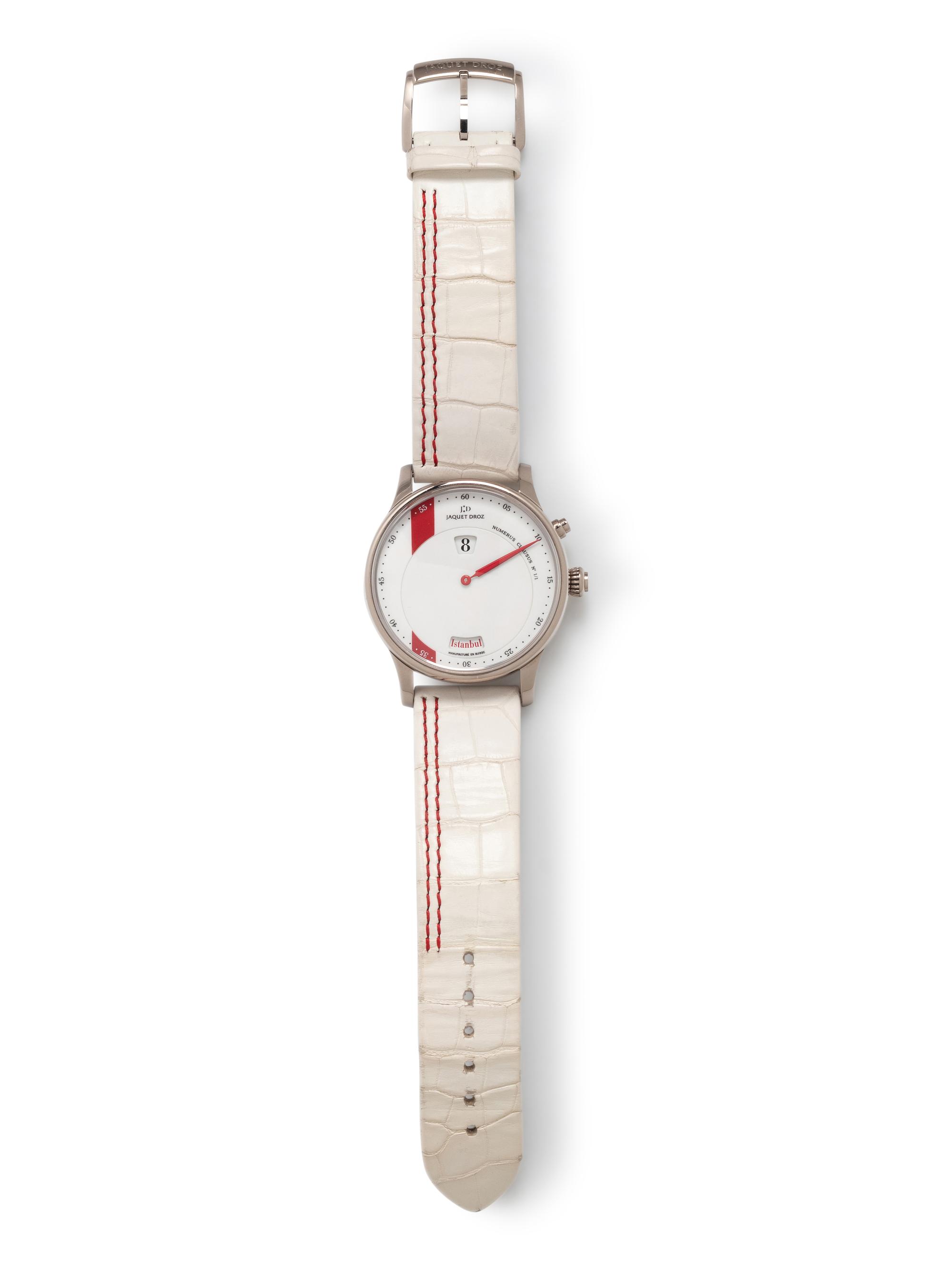 JAQUET DROZ, 18K WHITE GOLD 'LES DOUZE VILLES' WATCH