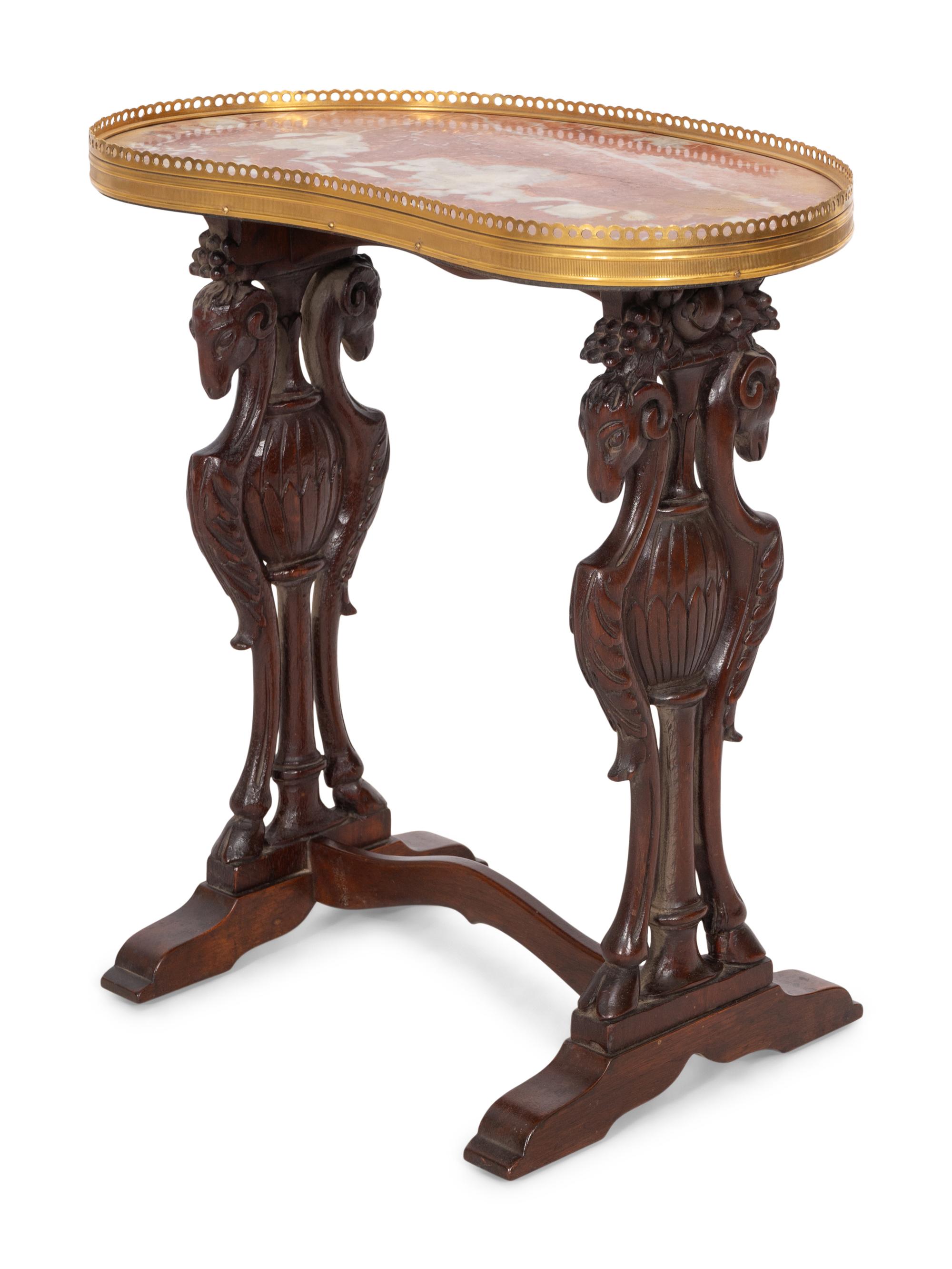 A Diminuitive Continental Carved Mahogany Side Table