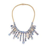 Sapphire, Diamond, and Yellow Gold Necklace