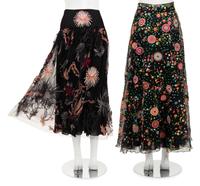 Two Christian Dior Embroidered Skirts