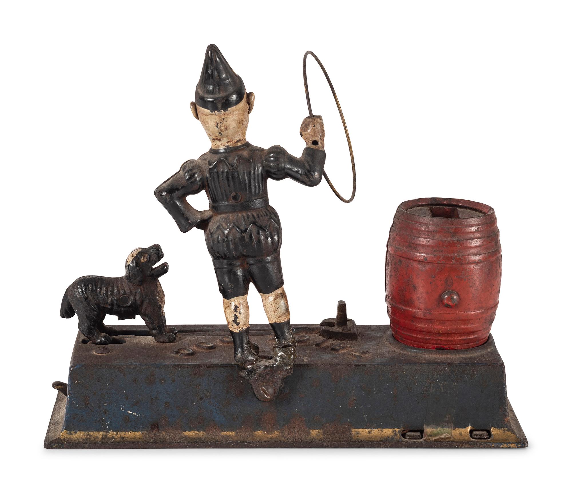 A Hubley "Trick Dog" Cast Iron Mechanical Bank