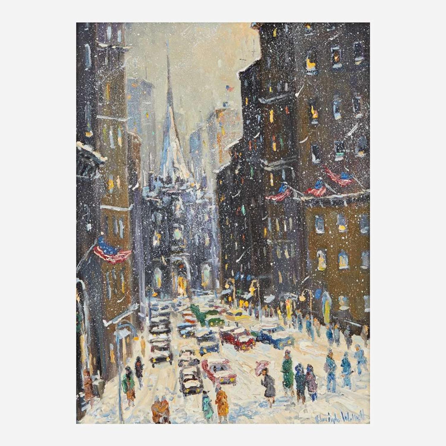 Christopher Willett (American, B. 1959) In the Shadow of Trinity Church
