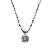 DAVID YURMAN, STERLING SILVER AND BLUE CHALCEDONY CONVERTIBLE PENDANT NECKLACE