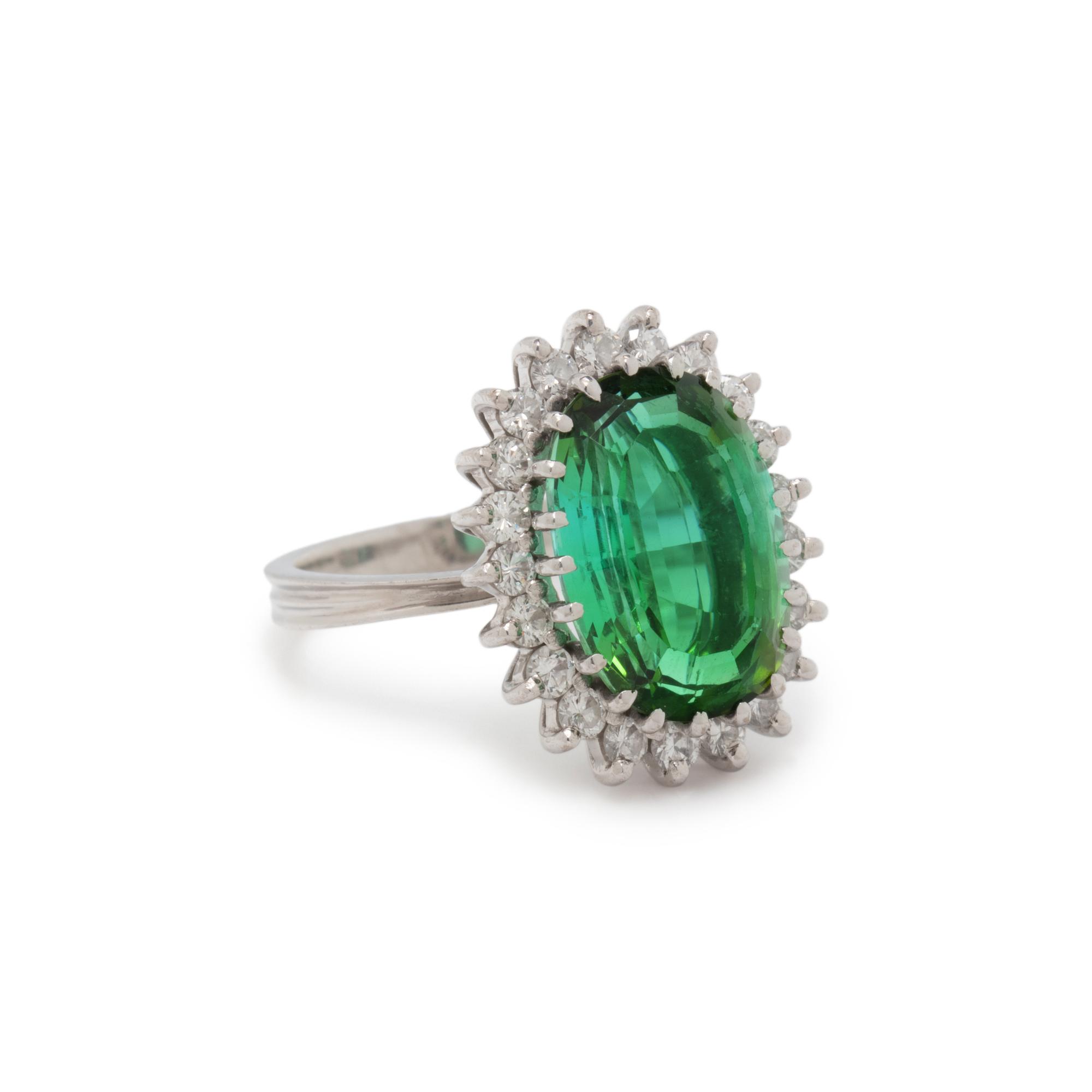 TOURMALINE AND DIAMOND RING