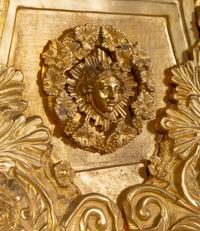 A Pair of Monumental Empire Style Gilt Bronze and Lapis Lazuli Torchères