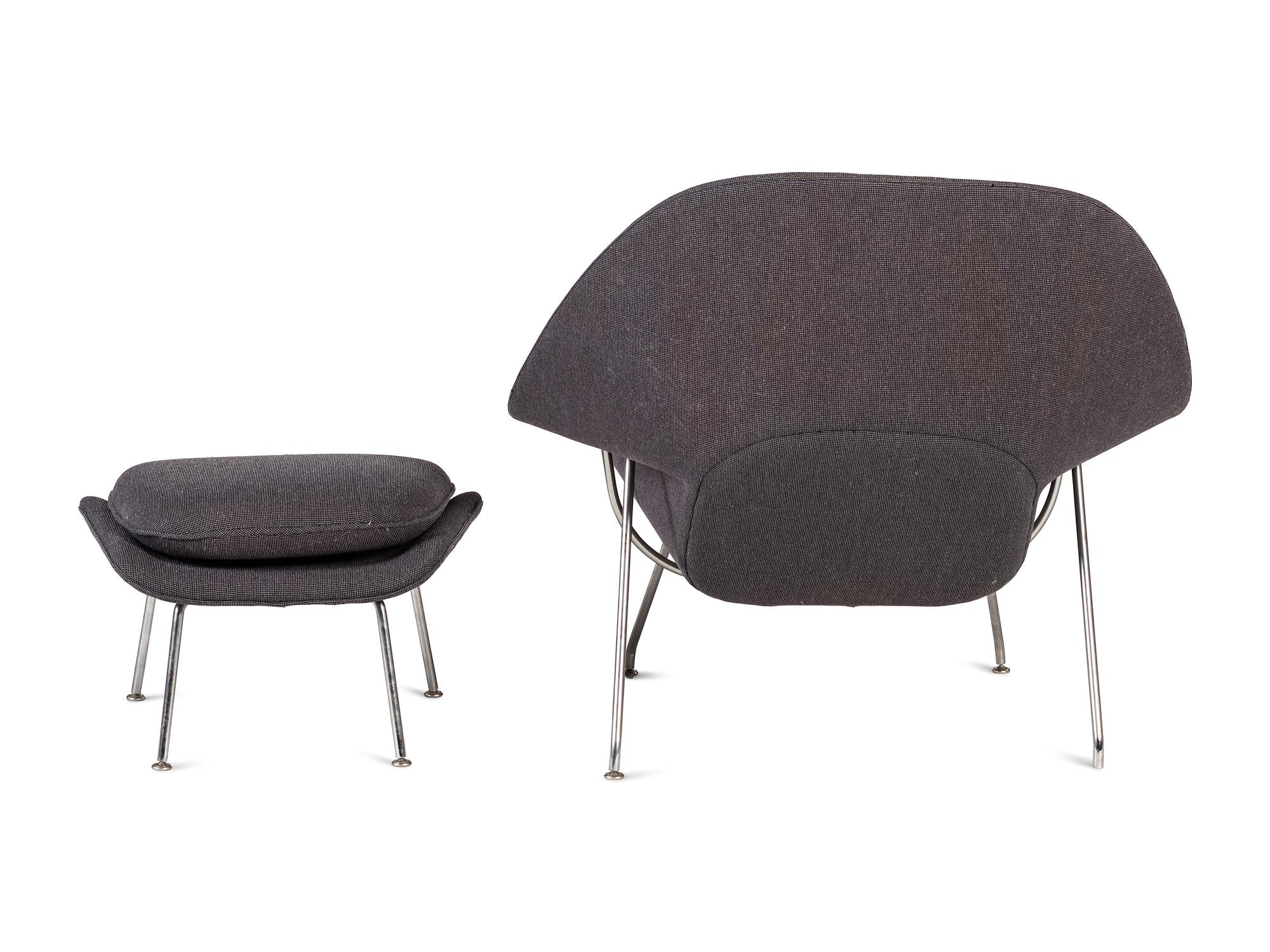 A Mid-Century Modern Womb Chair and Ottoman