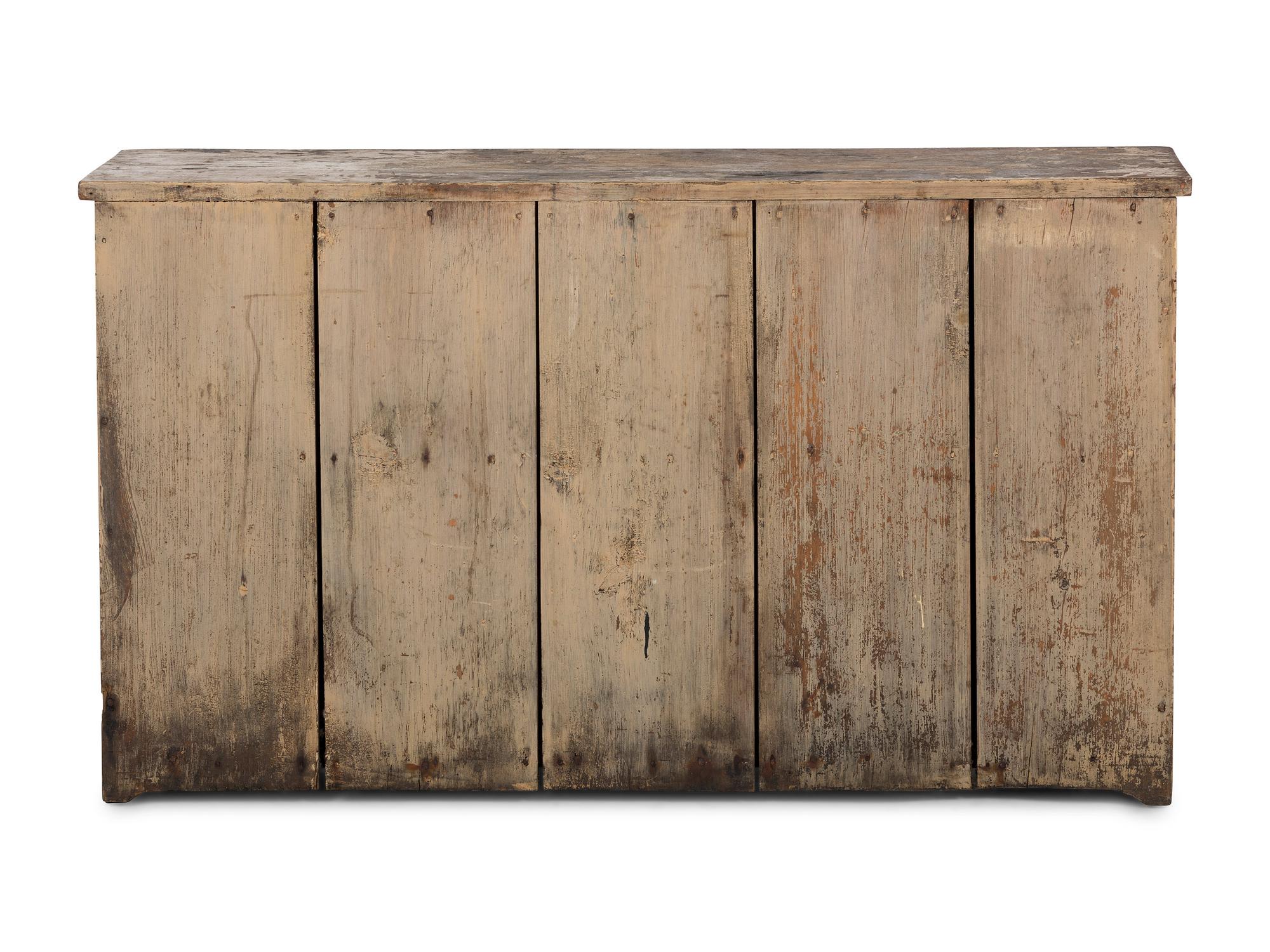 A Country Cream Painted Pine Two-Door Cupboard