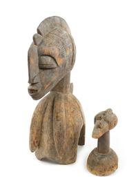Two Baga Wood Articles Height of taller example 22 1/2 inches. — GUINEA, LATE 19TH/EARLY 20TH CENTURY