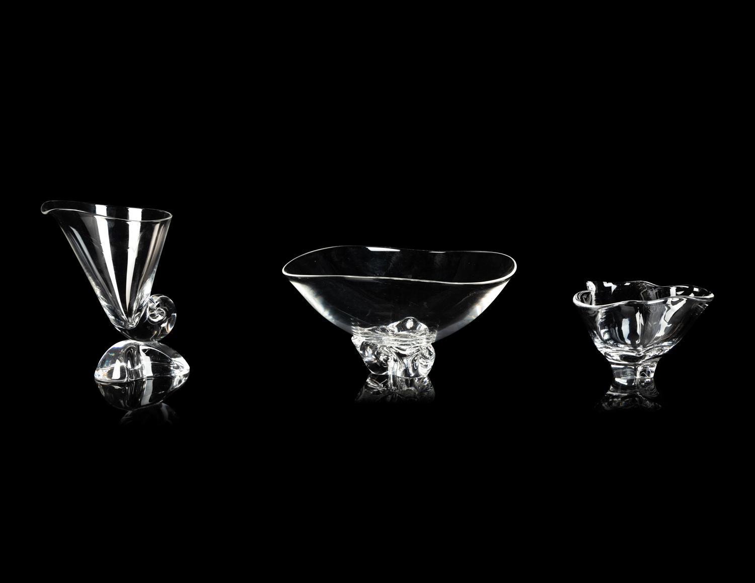 Three Steuben Cut Glass Articles