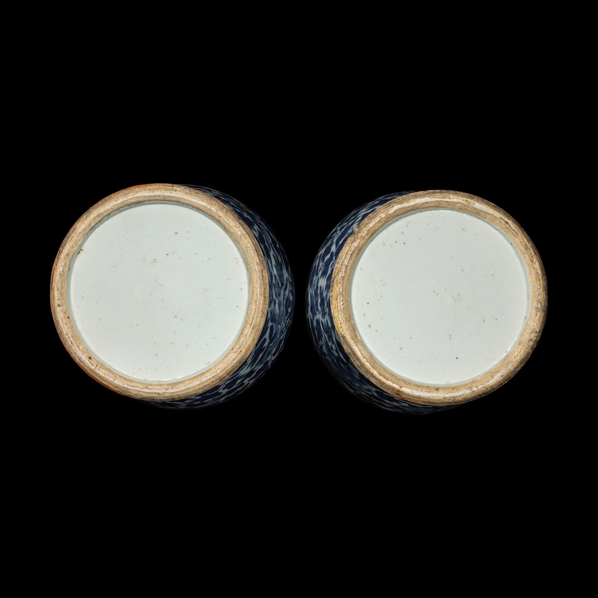 A Pair of Chinese Blue and White Porcelain Vases