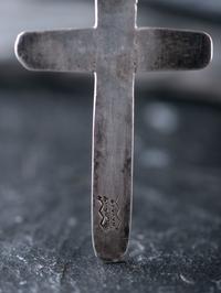 Navajo Stamped Silver and Turquoise Cross