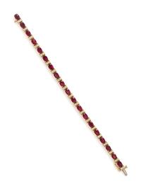 RUBELLITE AND DIAMOND BRACELET
