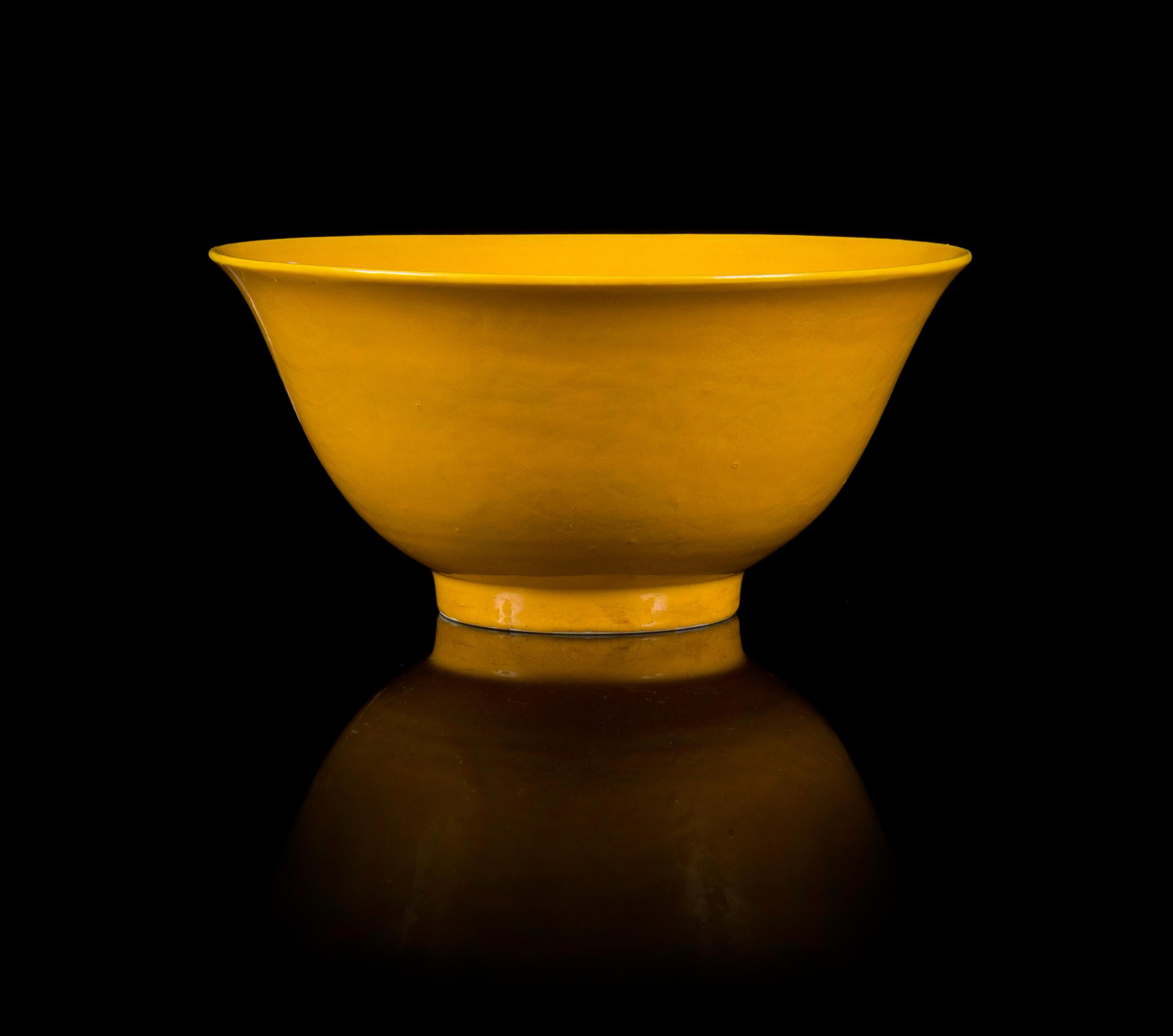 A Yellow Glazed Porcelain Bowl