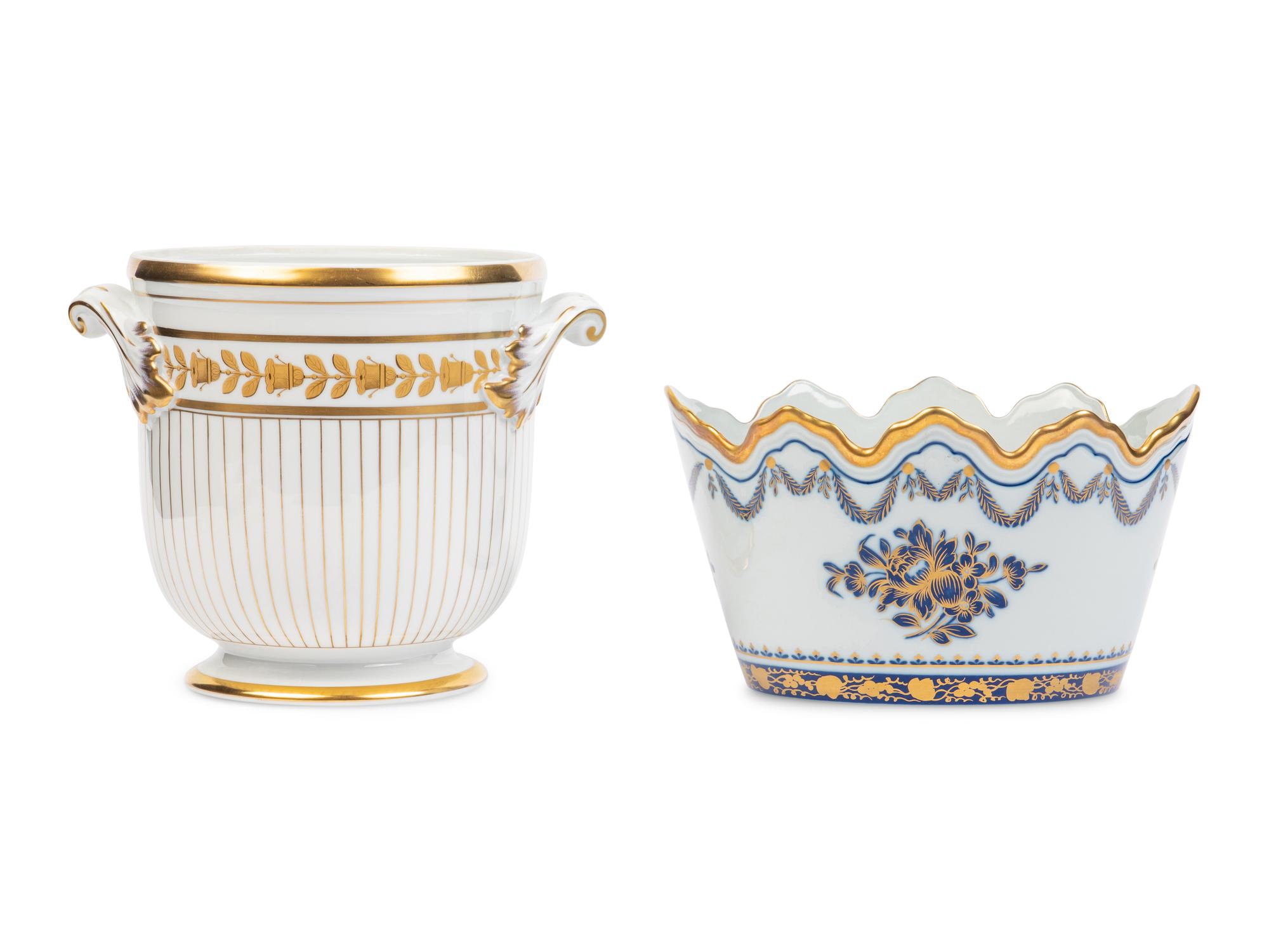 Two Vista Allegre Porcelain Cache Pots