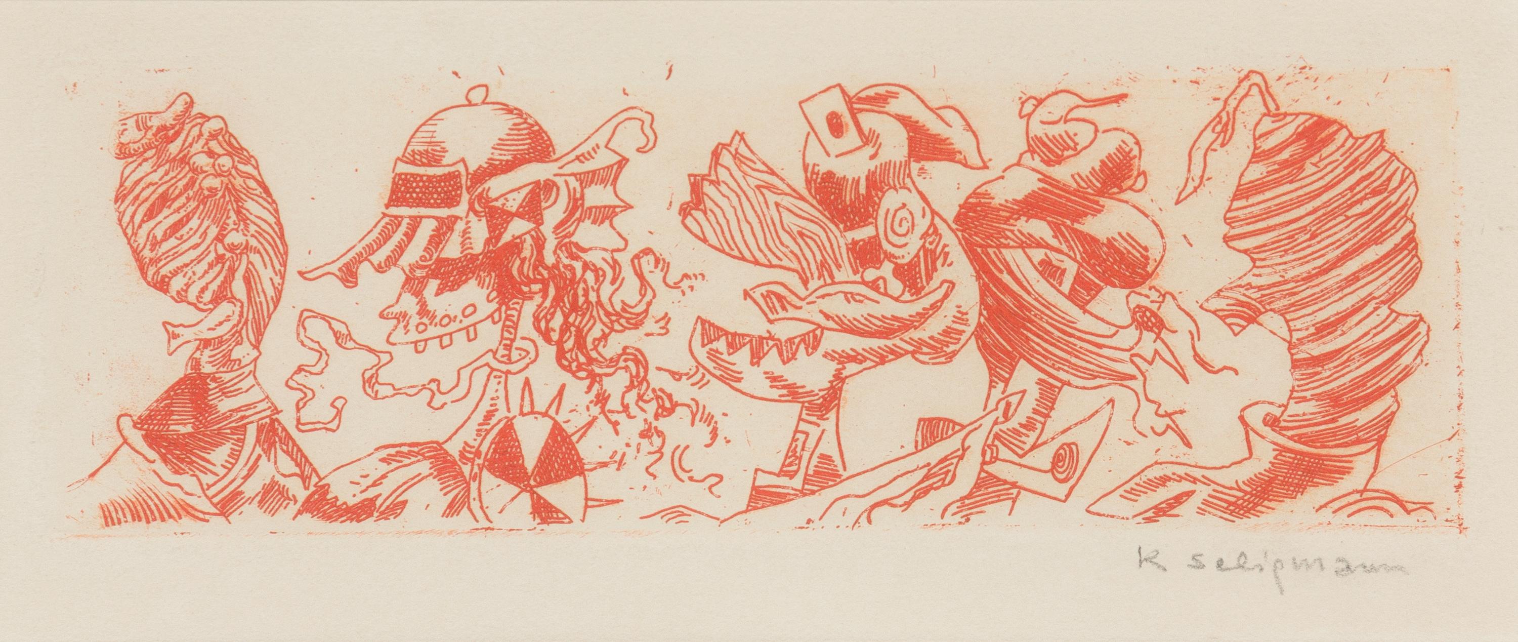 Kurt Seligmann, (American/Swiss, 1900-1962), Untitled (a pair)