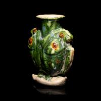 A Small Chinese Sancai Glazed 'Double Fish' Vase, Tang Dynasty 唐 三彩雙魚罐