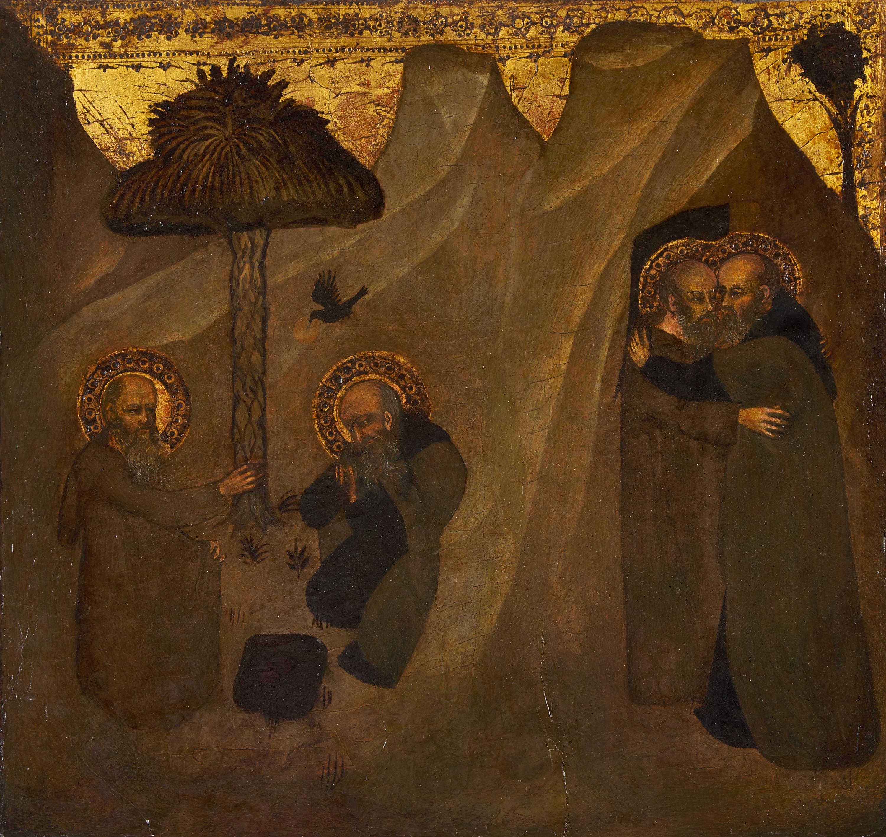 Tuscan School, 14th century — Saint Anthony Abbot and Saint Paul the Hermit