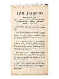 [AFRICAN AMERICANA - COOKBOOKS]. PREVOST, Ruth (1917-1954). Mandy Lee's Recipes for Good New Orleans Dishes . [Louisiana]: N.p., ca 1950-1954.