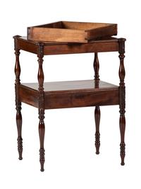 A Salem, Massachusetts Two-Tiered Carved Side Table, Attributed to Samuel McIntyre