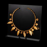 A Greek Gold Necklace with Acorn Pendants