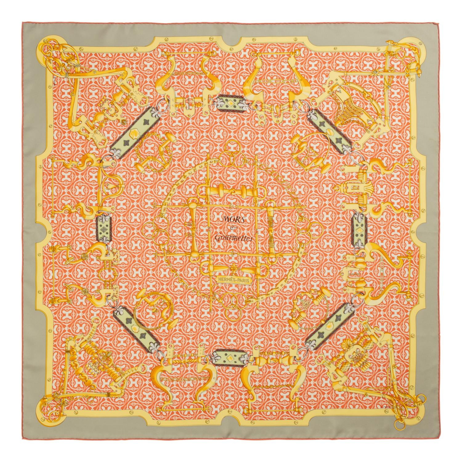 Three Designer Silk Scarves: Two Hermès & One Celine