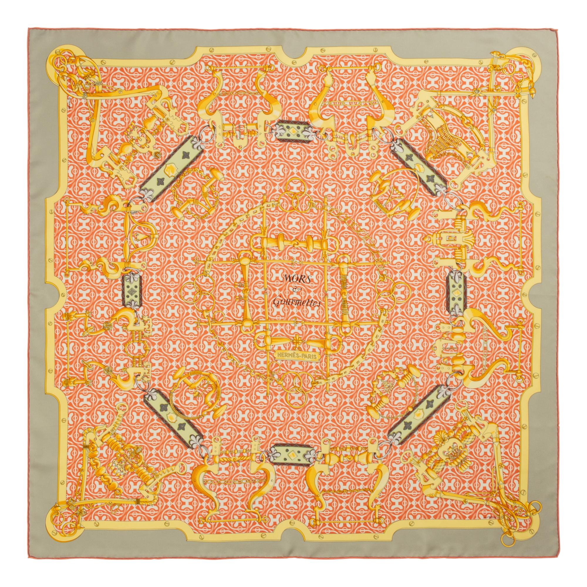 Three Designer Silk Scarves: Two Hermès & One Celine
