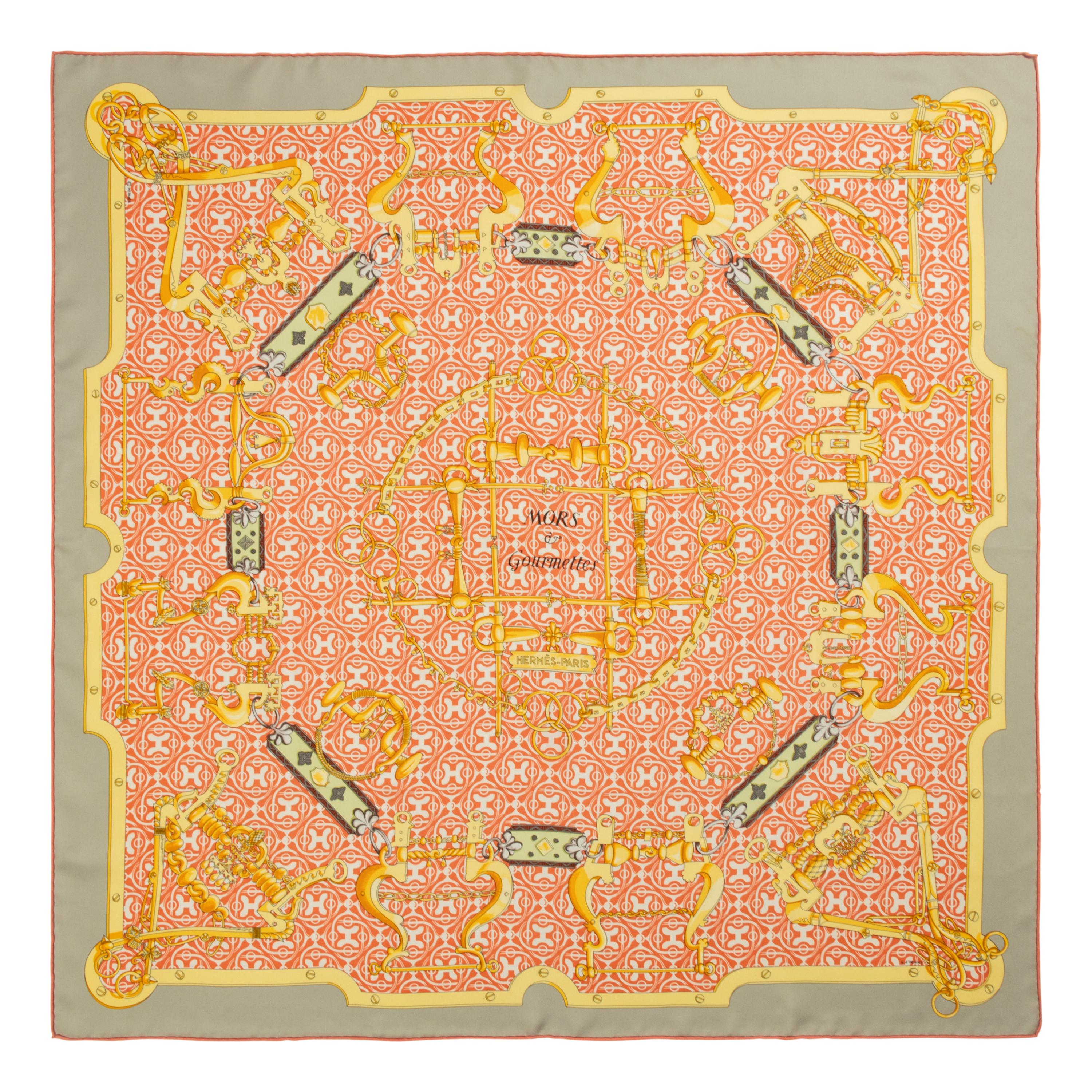 Three Designer Silk Scarves: Two Hermès & One Celine