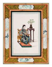 A Set of 12 Chinese Export Pith Paintings, Late 19th/Early 20th Century 清晚期 通草畫人物圖鏡框12幅