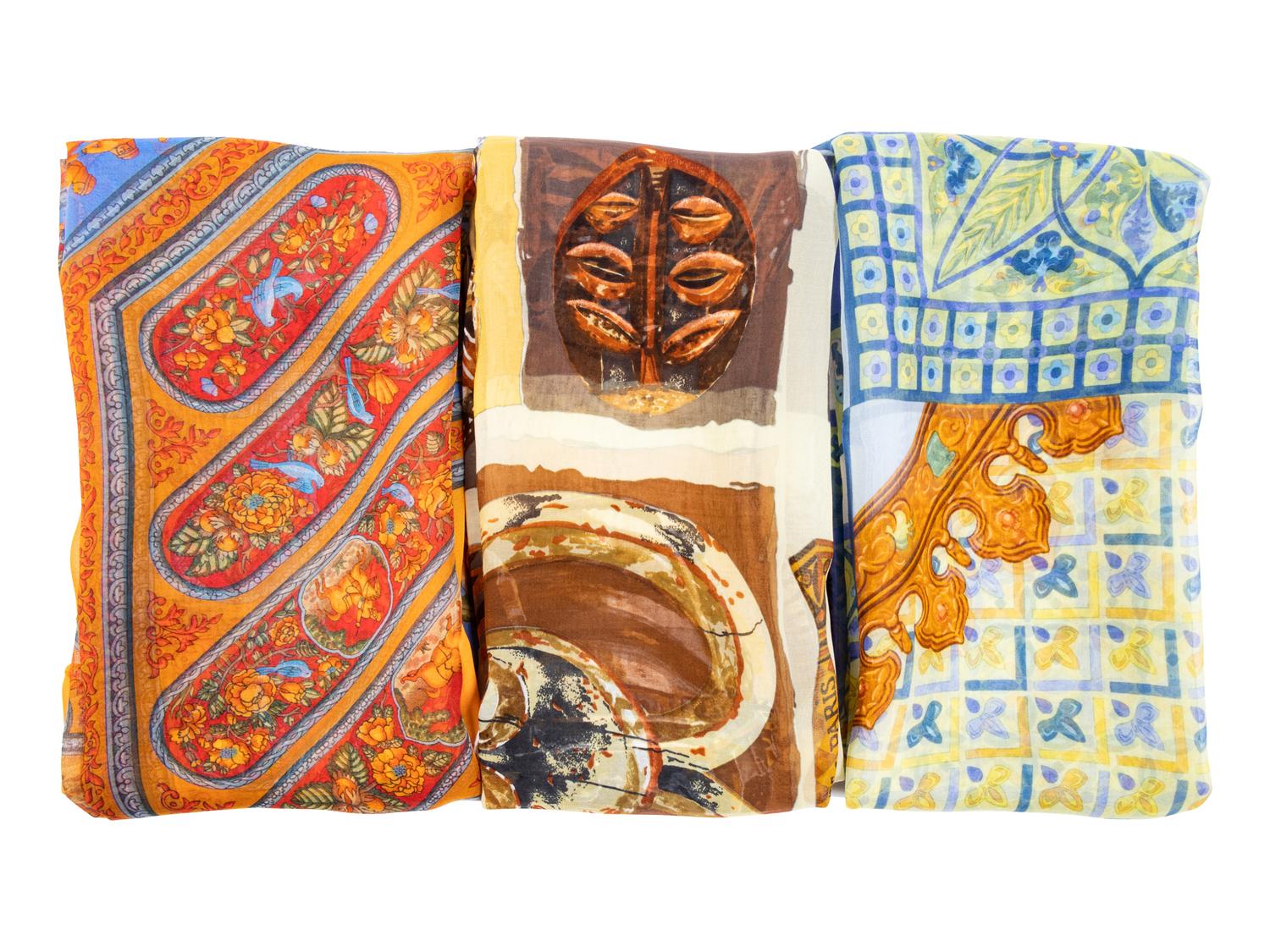 Three Hermès 90cm Silk Chiffon Scarves