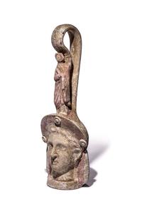 A Canosan Pottery Figural Oinochoe