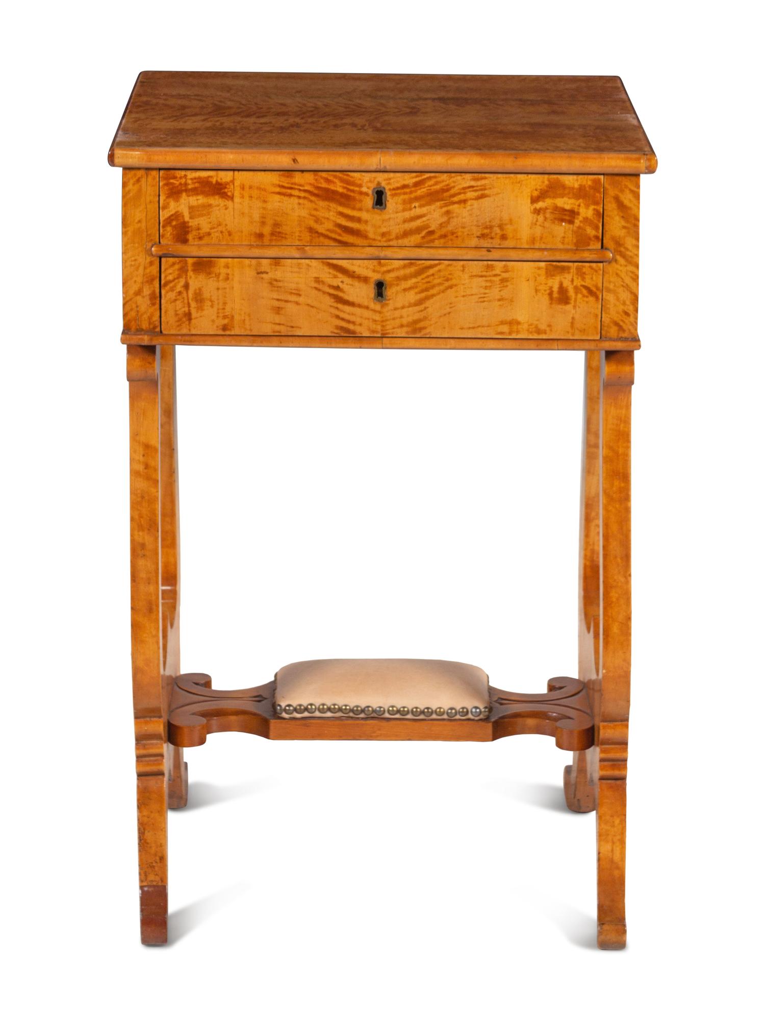 A Northern European Satin-Birch Work Table