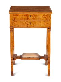 A Northern European Satin-Birch Work Table