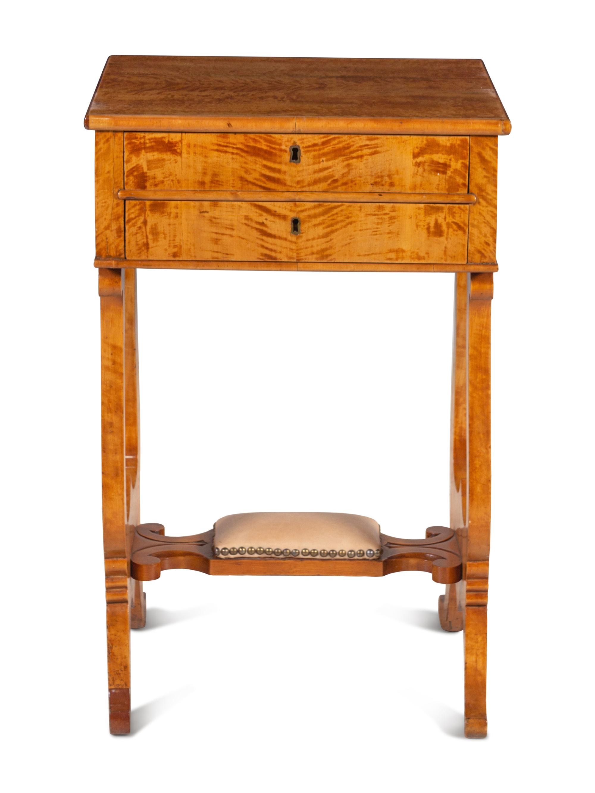 A Northern European Satin-Birch Work Table