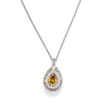 COLORED DIAMOND AND DIAMOND CONVERTIBLE RING/PENDANT